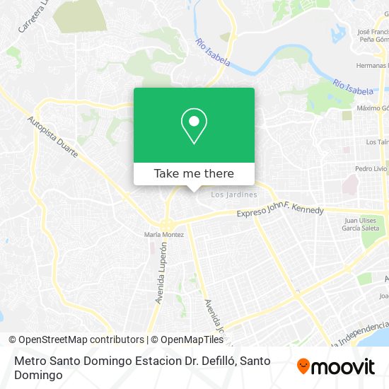 Metro Santo Domingo Estacion Dr. Defilló map