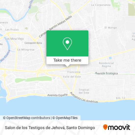 Mapa de Salon de los Testigos de Jehová