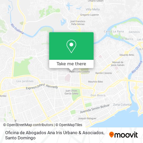 Oficina de Abogados Ana Iris Urbano & Asociados map