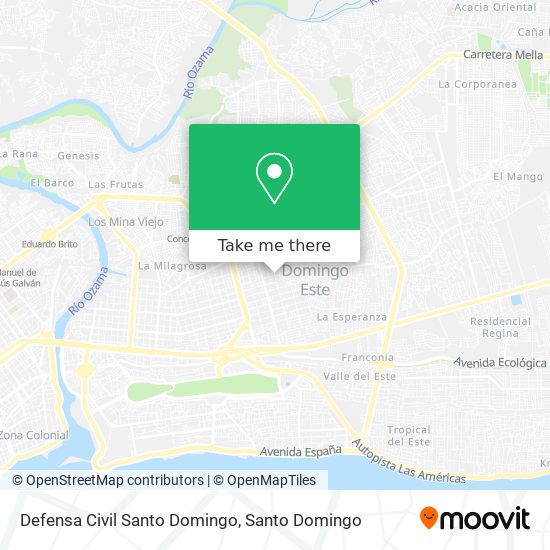 Defensa Civil Santo Domingo map