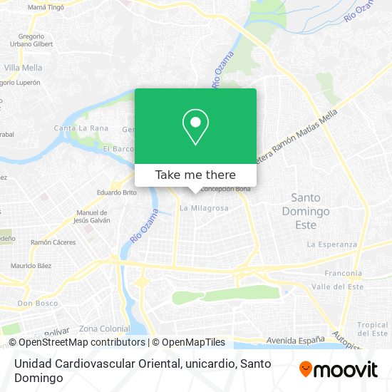 Unidad Cardiovascular Oriental, unicardio map