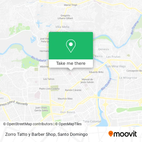 Mapa de Zorro Tatto y Barber Shop