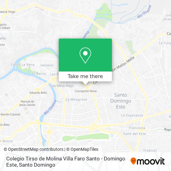 Colegio Tirso de Molina Villa Faro Santo - Domingo Este map