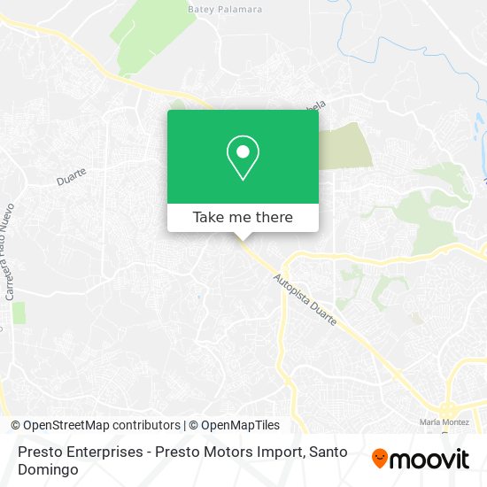 Presto Enterprises - Presto Motors Import map