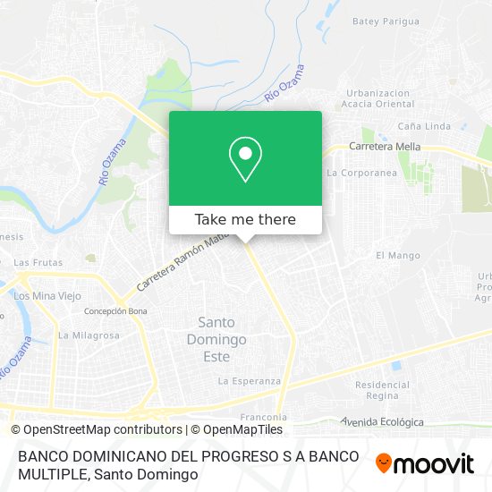 BANCO DOMINICANO DEL PROGRESO S A BANCO MULTIPLE map