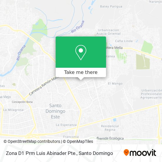 Zona D1 Prm Luis Abinader Pte. map