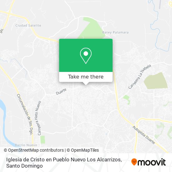 Iglesia de Cristo en Pueblo Nuevo Los Alcarrizos map