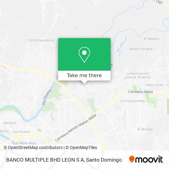 Mapa de BANCO MULTIPLE BHD LEON S A