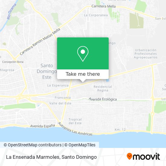 La Ensenada Marmoles map