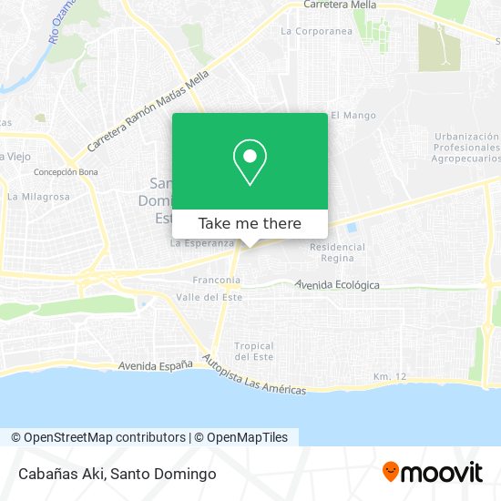 Cabañas Aki map