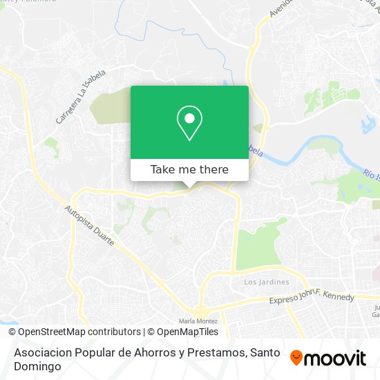 Mapa de Asociacion Popular de Ahorros y Prestamos