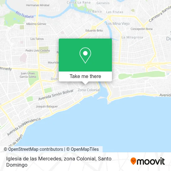 Iglesia de las Mercedes, zona Colonial map