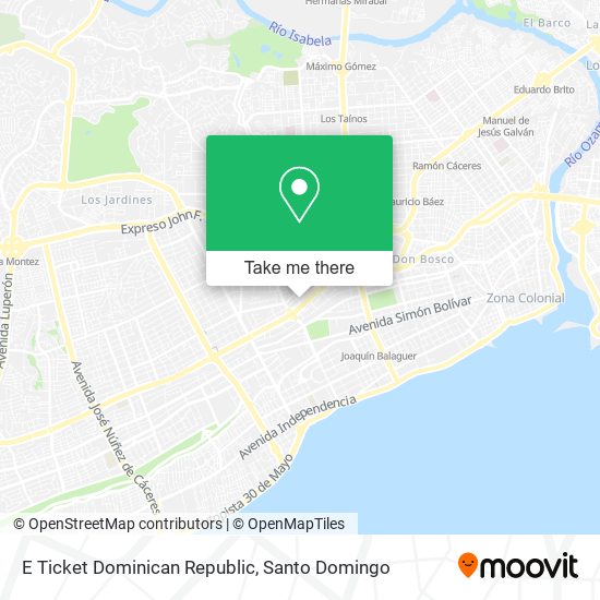 E Ticket Dominican Republic map