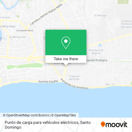 Punto de carga para vehículos eléctricos map