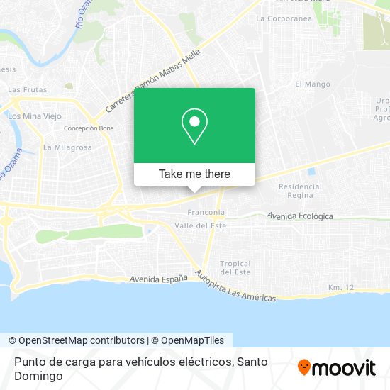 Punto de carga para vehículos eléctricos map