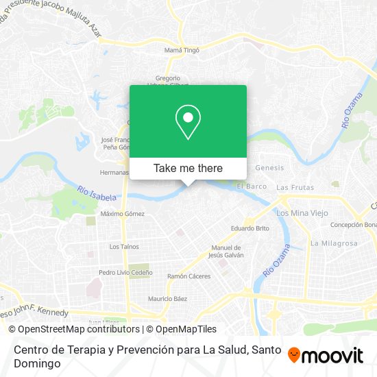 Mapa de Centro de Terapia y Prevención para La Salud