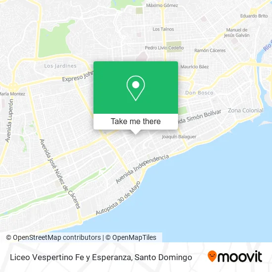 Liceo Vespertino Fe y Esperanza map