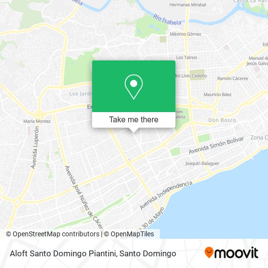 Aloft Santo Domingo Piantini map