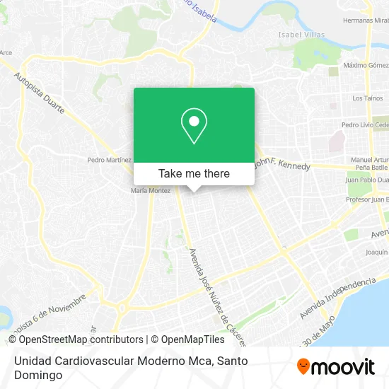 Unidad Cardiovascular Moderno Mca map