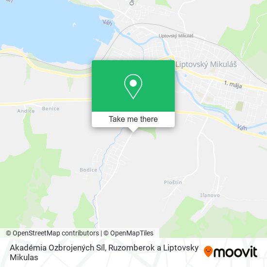 Akadémia Ozbrojených Síl map