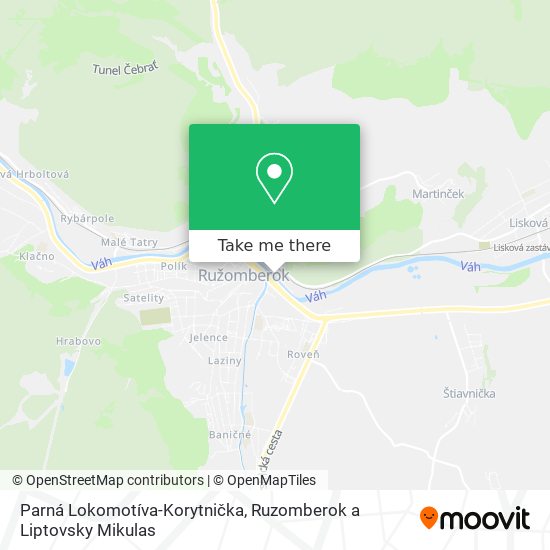 Parná Lokomotíva-Korytnička map