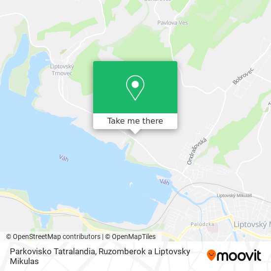 Parkovisko Tatralandia map