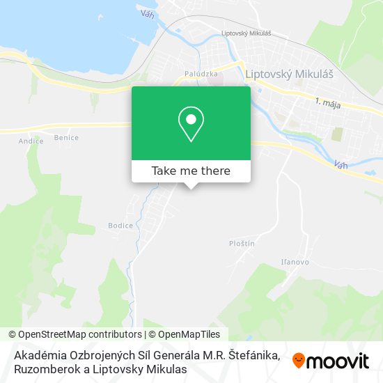 Akadémia Ozbrojených Síl Generála M.R. Štefánika map