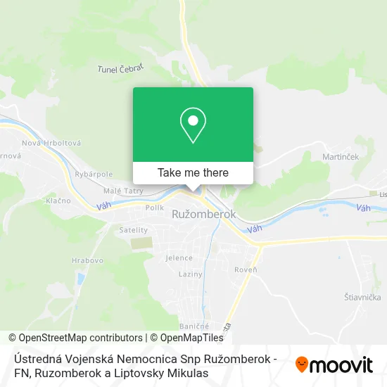 Ústredná Vojenská Nemocnica Snp Ružomberok - FN map