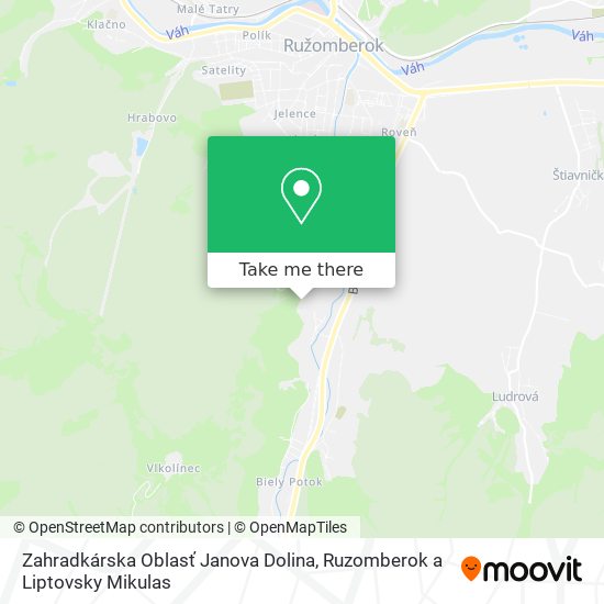 Zahradkárska Oblasť Janova Dolina map