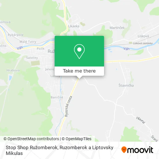 Stop Shop Ružomberok map