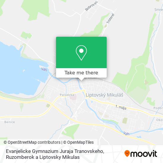 Evanjelicke Gymnazium Juraja Tranovskeho map