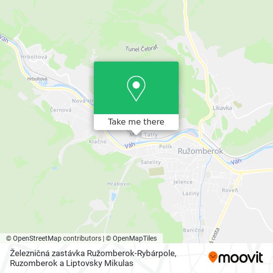 Železničná zastávka Ružomberok-Rybárpole map