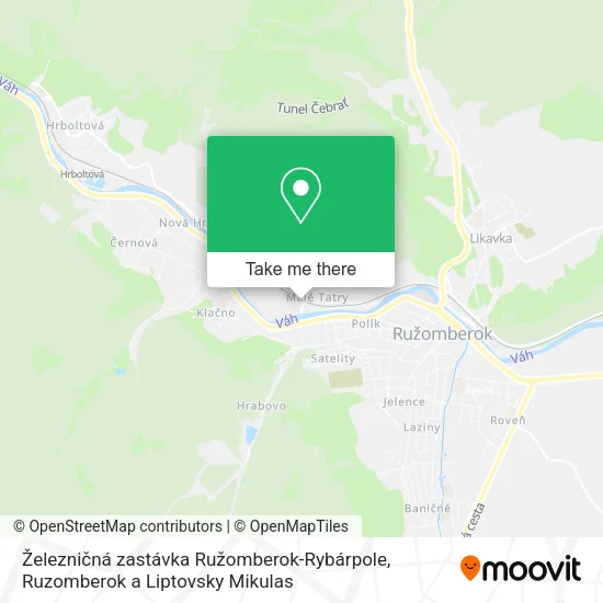 Železničná zastávka Ružomberok-Rybárpole map