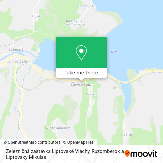 Železničná zastávka Liptovské Vlachy map