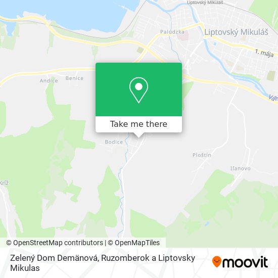 Zelený Dom Demänová map