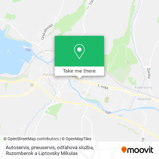 Autoservis, pneuservis, odťahová služba map