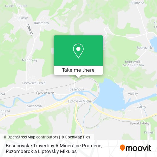 Bešenovské Travertíny A Minerálne Pramene map