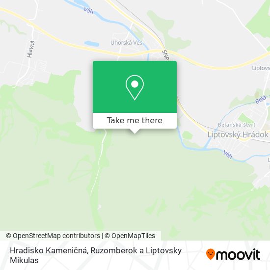 Hradisko Kameničná map