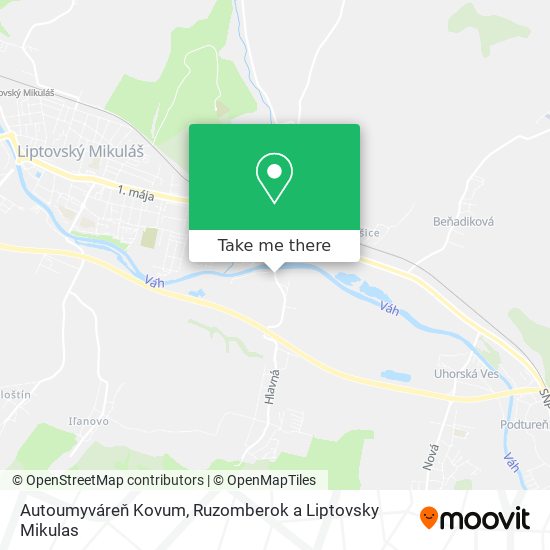 Autoumyváreň Kovum map