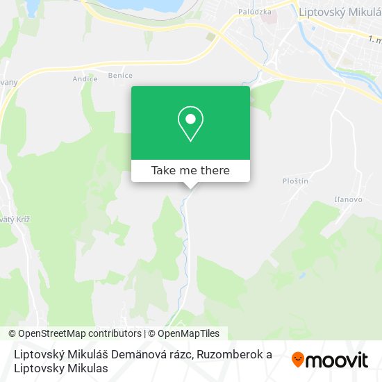 Liptovský Mikuláš Demänová rázc map