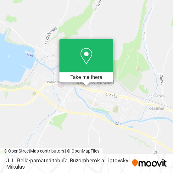 J. L. Bella-pamätná tabuľa map