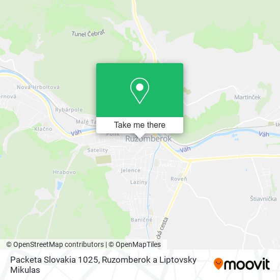 Packeta Slovakia 1025 map