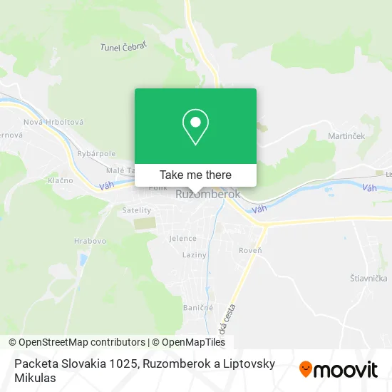Packeta Slovakia 1025 map