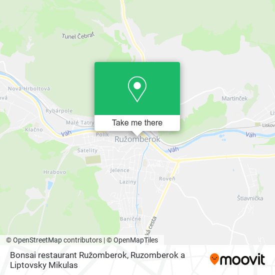 Bonsai restaurant Ružomberok map