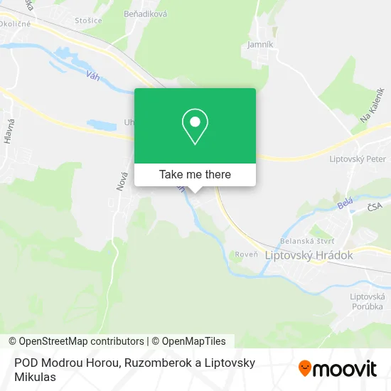 POD Modrou Horou map