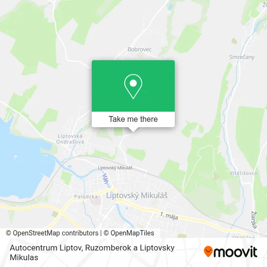 Autocentrum Liptov map