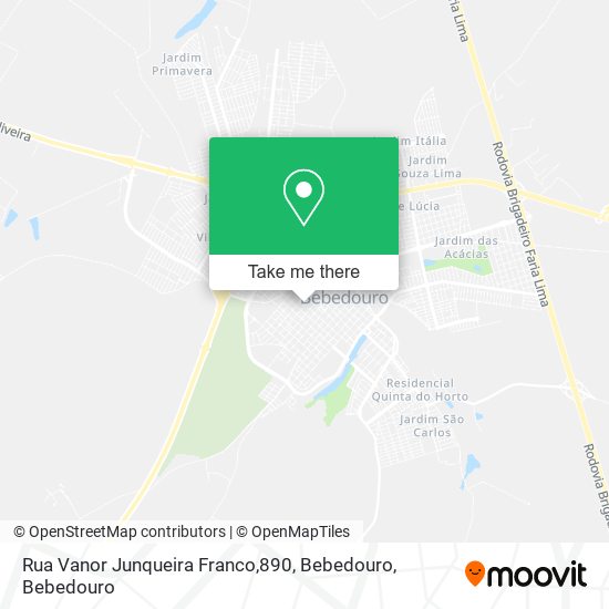 Rua Vanor Junqueira Franco,890, Bebedouro map