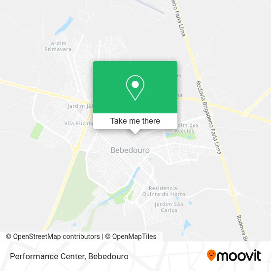 Performance Center map
