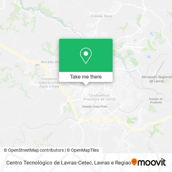 Mapa Centro Tecnológico de Lavras-Cetec