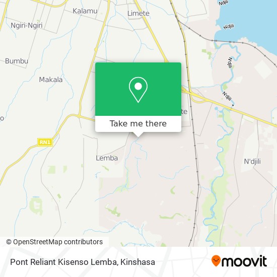 Pont Reliant Kisenso Lemba map